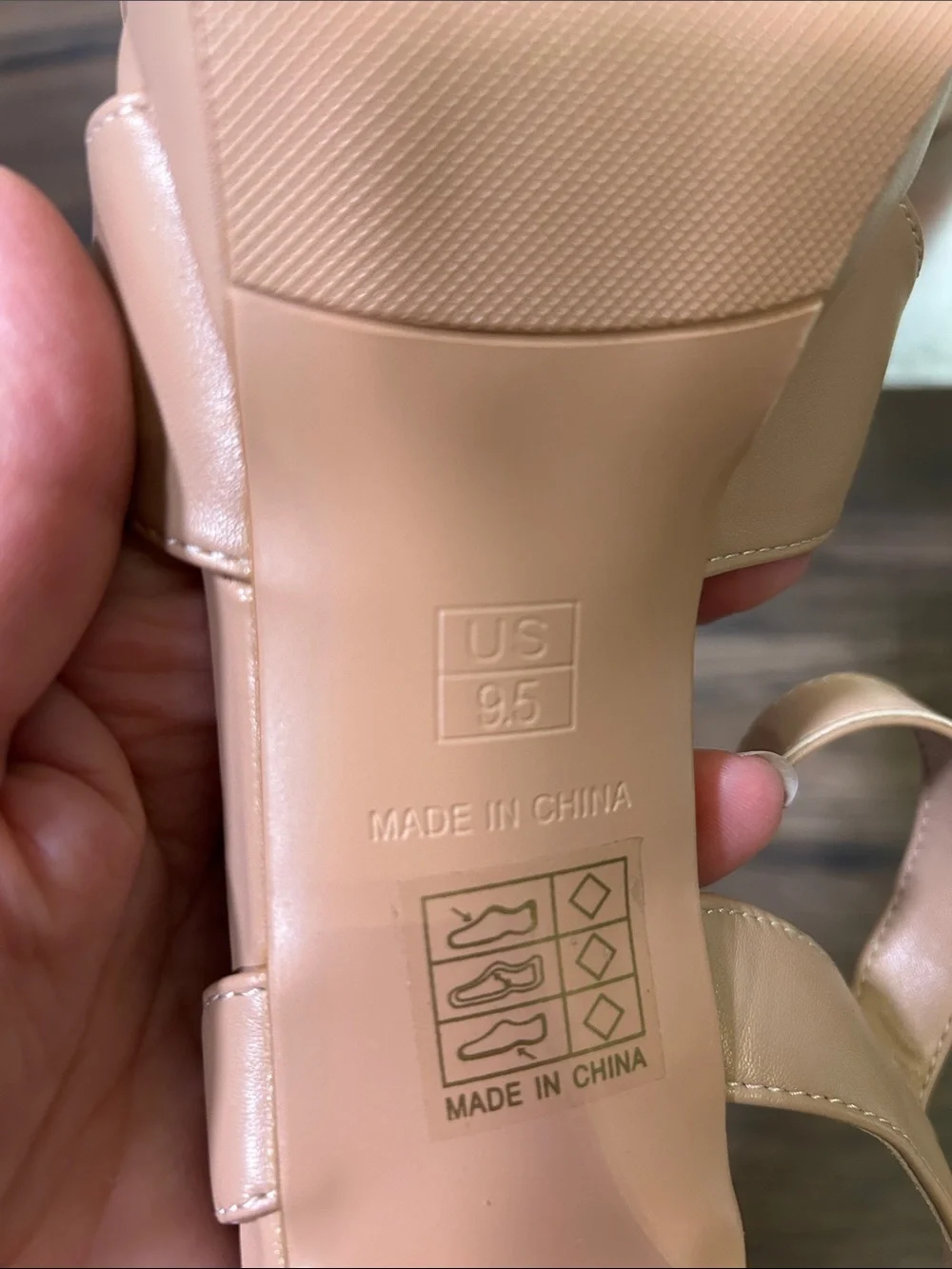 Nude Tan Platform Heel Sandals with Ankle Strap